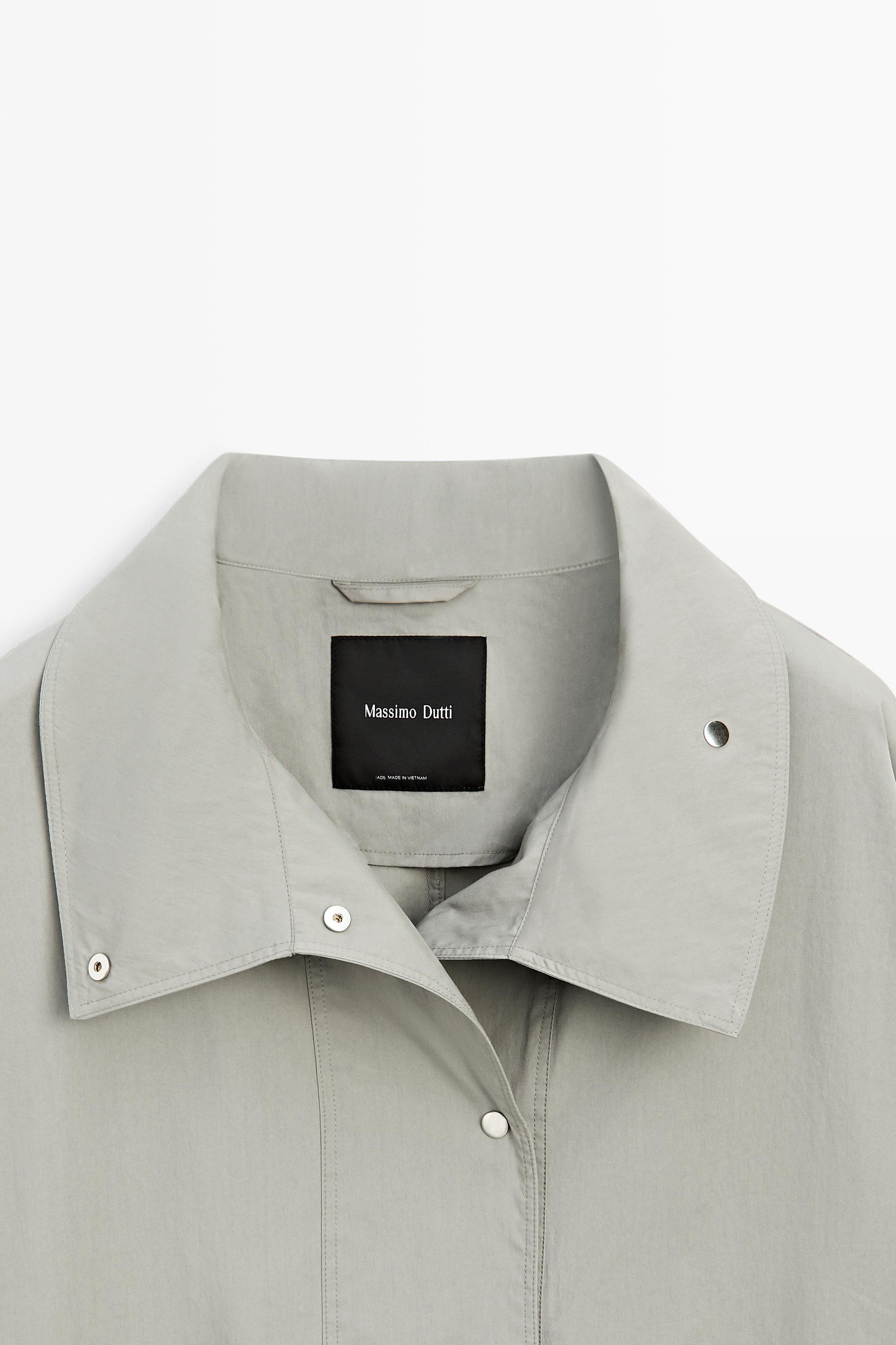 Cotton blend high neck jacket